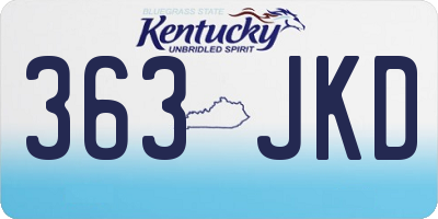 KY license plate 363JKD