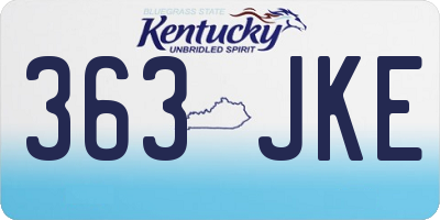 KY license plate 363JKE