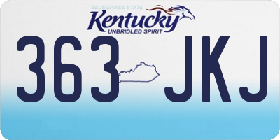 KY license plate 363JKJ