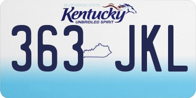 KY license plate 363JKL