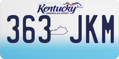 KY license plate 363JKM