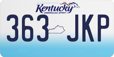 KY license plate 363JKP