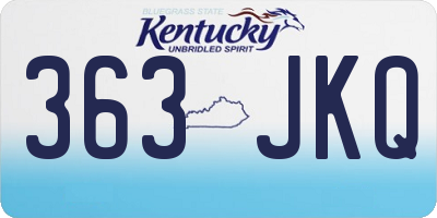 KY license plate 363JKQ