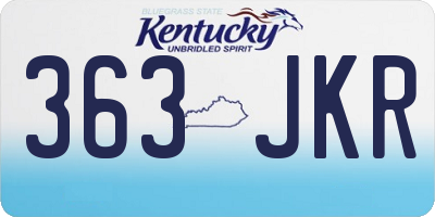KY license plate 363JKR