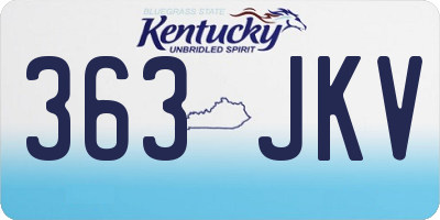 KY license plate 363JKV