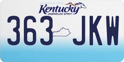 KY license plate 363JKW