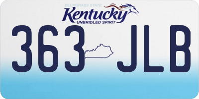 KY license plate 363JLB