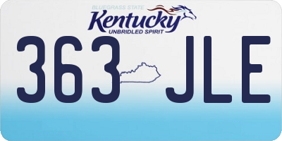 KY license plate 363JLE