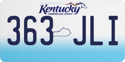 KY license plate 363JLI