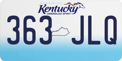 KY license plate 363JLQ
