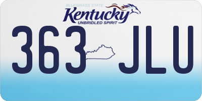 KY license plate 363JLU