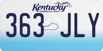 KY license plate 363JLY
