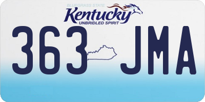 KY license plate 363JMA