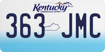 KY license plate 363JMC