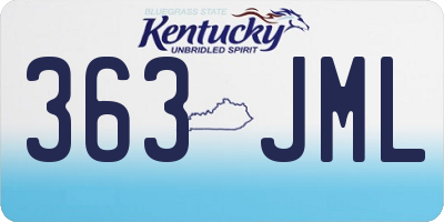 KY license plate 363JML