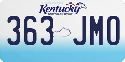 KY license plate 363JMO