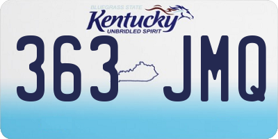KY license plate 363JMQ