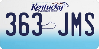 KY license plate 363JMS