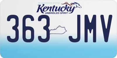 KY license plate 363JMV