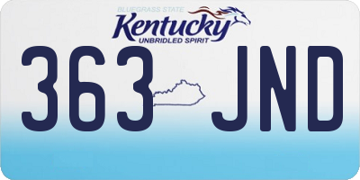 KY license plate 363JND