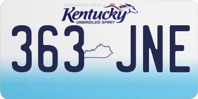 KY license plate 363JNE