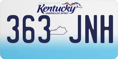 KY license plate 363JNH