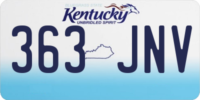 KY license plate 363JNV