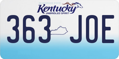 KY license plate 363JOE
