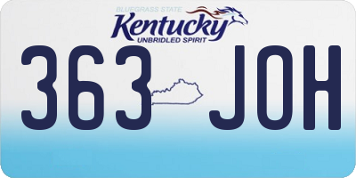 KY license plate 363JOH