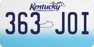 KY license plate 363JOI