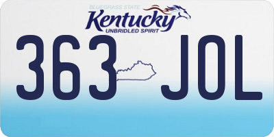 KY license plate 363JOL