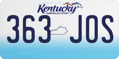 KY license plate 363JOS