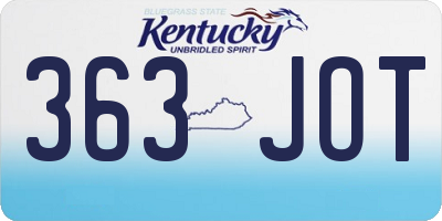 KY license plate 363JOT