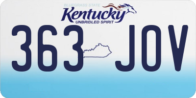 KY license plate 363JOV