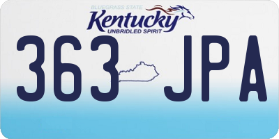 KY license plate 363JPA