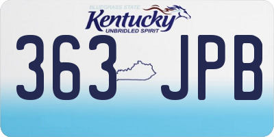 KY license plate 363JPB