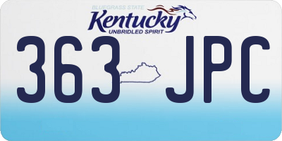KY license plate 363JPC