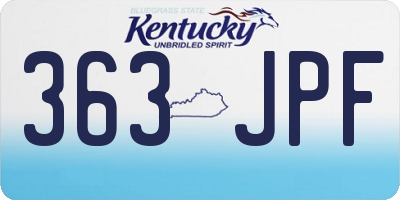 KY license plate 363JPF