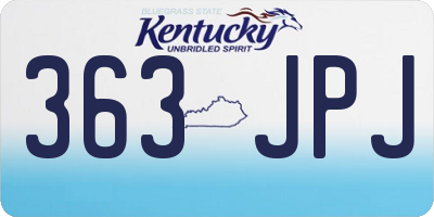 KY license plate 363JPJ