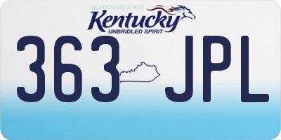 KY license plate 363JPL