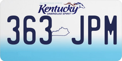 KY license plate 363JPM