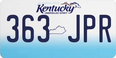 KY license plate 363JPR