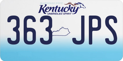 KY license plate 363JPS