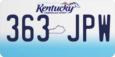 KY license plate 363JPW