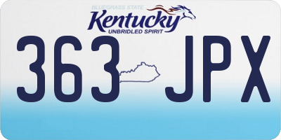 KY license plate 363JPX