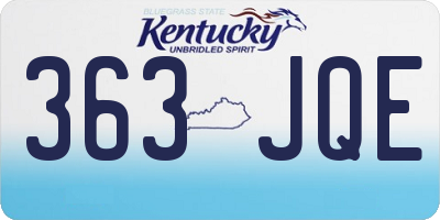 KY license plate 363JQE