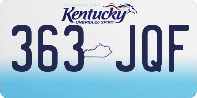 KY license plate 363JQF