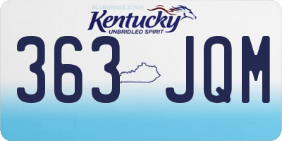 KY license plate 363JQM