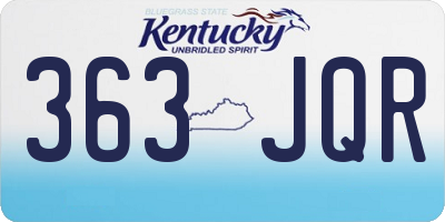 KY license plate 363JQR