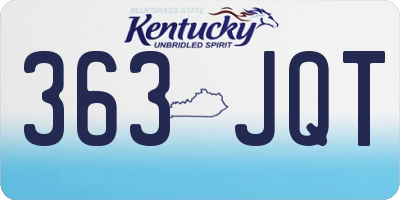 KY license plate 363JQT